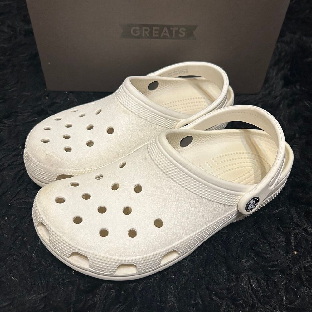 CROCS white clogs sandals slippers mules shoes men’s 7